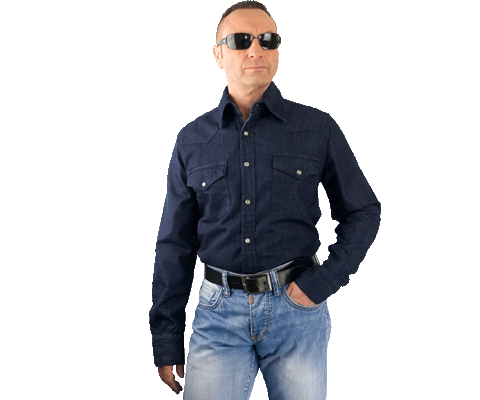 Joe 2XL Westernhemd Schwarz Jeanshemd - kaufen Robustes Westernstil. im Günstig